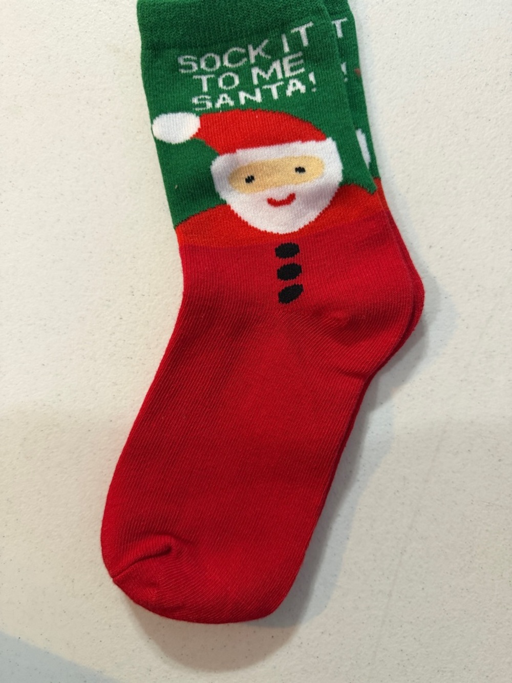 Holiday Santa Crew Socks - Red & Green